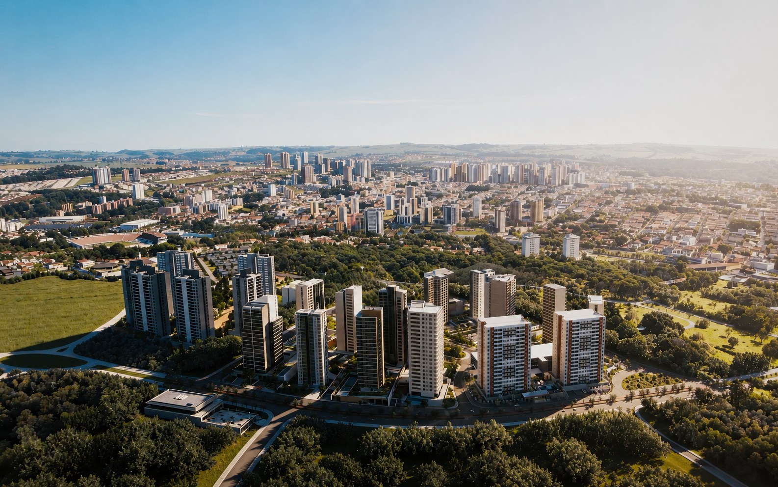 Projeção de como a região do Panamby deve ficar, com os novos empreendimentos ocupando o bairro